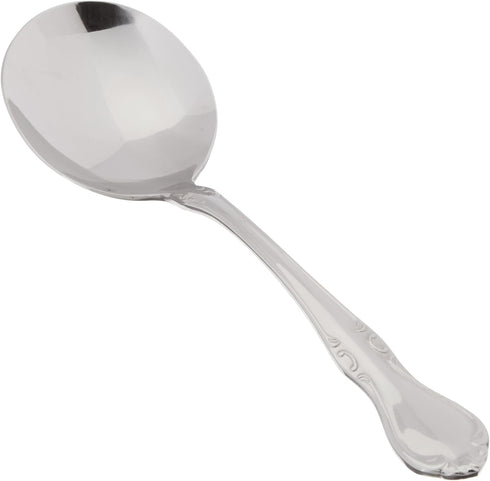 Winco Chantelle 12-Piece Bouillon Spoon Set, 18-8 Stainless Steel...