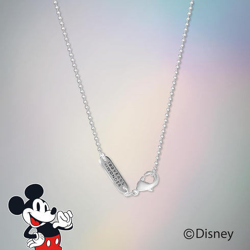 Disney Womens Mickey Mouse Necklace 18", Official License Silver-Plated Necklace with Mickey Mouse Pendant...