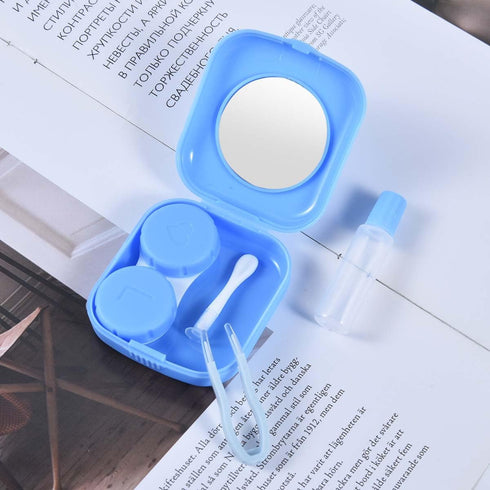 6 Pack Colorful Contact Lens Case Travel Kit Contact Box Holder Soak Storage Container with Mirror Bottle Tweezers Stick Remover Tool...