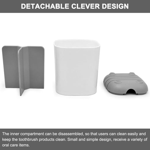 Toothbrush Holder for Bathroom,Plastic Detachable for Easy Cleaning Multi-Functional Storage,3 Slots Anti-Slip Electric Toothbrush and Toothpaste ...