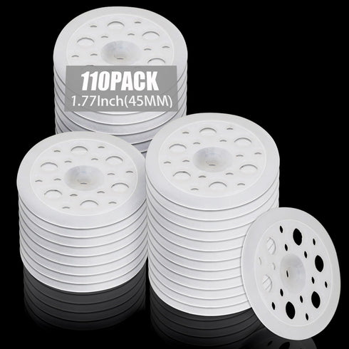 110 Pcs 45 mm White Plastic Washers, Foam Board Fasteners and Load Spreading Polypropylene Washers for Fixing and Fastening Rigid Foam Insulation ...