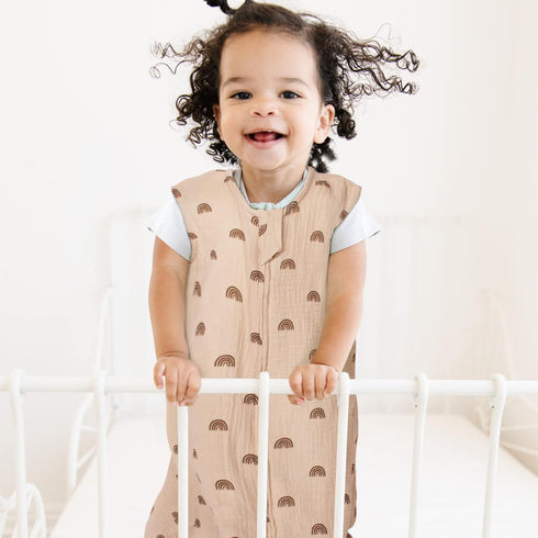 PRIMLECT Baby Sleep Sack 12-18 Months, Muslin Baby Wearable Blanket?2-Way Zipper Toddler Sleeping Sack, Light & Breathable Sleep Sacks 0.5 TOG...