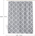 WELTRXE Moroccan Fabric Shower Curtain with Hooks, Waterproof Polyester Geometric Pattern Bathroom Curtains, Machine Washable, 72 x 72 inches, Gra...