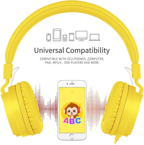 gorsun Kids Headphones, Lightweight Stereo Wired Toddler Headphones, Adjustable Headband Children's Headset for Smartphones Computer Pad Earphones...
