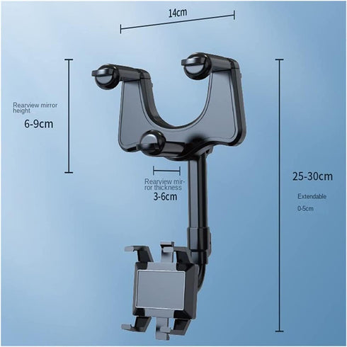 Maxicea Phone Holder Rear View Mirror, Ailsion Phone Holder, Maxicea Phone Holder, 360° Car Rearview Mirror Phone Holder for Car Mount Phone and G...