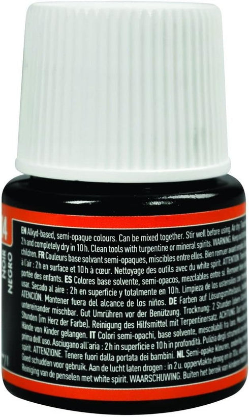 Pebeo 025-014 Ceramic, Enamel Effect Paint, 45 ml Bottle - Black, 1.5 Fl Oz (Pack of 1)...