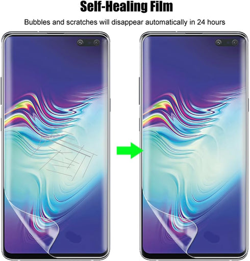 (2+2) For Samsung Galaxy S10 Plus (2 Pack) Screen Protector (Not Glass), Flexible Soft TPU Film and (2 Pack) Camera Lens Protector, Fingerprint Co...