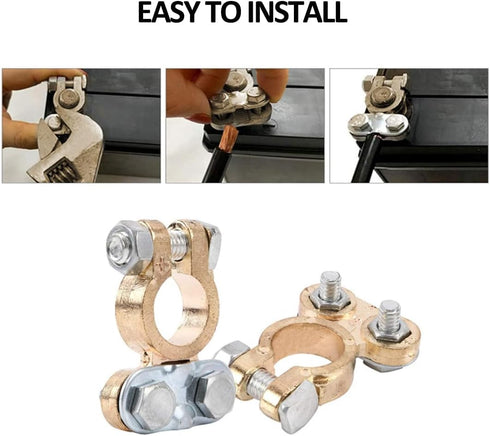 Tnisesm 1Pair Battery Terminal Set with Anti-corrosion Washers, Positive Negative Battery Terminals Connectors Clamps for Boat Yacht Camper Truck ...