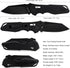 Pocket Folding Knife for Men: 3.93" Stainless Steel All Black Blade, Axis Lock, G10 Scales with Clip, EDC Knives Great for Outdoor, Camping, Hikin...