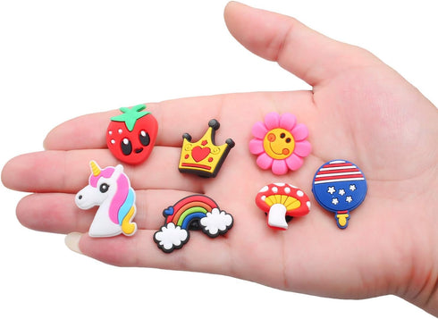 30,50,100,125 pcs PVC Random Different Shape Shoe Charms for Shoe Decoration...