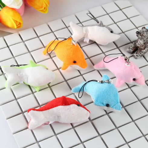 Plush Dolphin Pendant 5pcs Mini Plush Animals Dolphin Keychain, Dolphin Stuffed Animal Plush, Stuffed Dolphin Doll Keychain Purse Accessories (Ran...