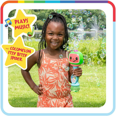 Little Kids Cocomelon Light and Sound Musical Bubble Wand, includes Bubble Solution...