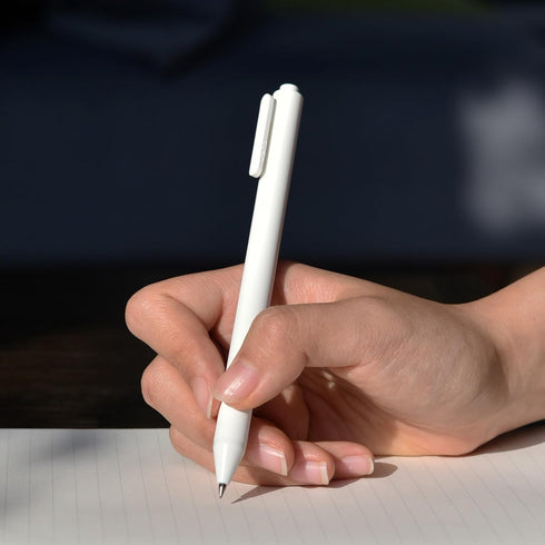 Kaco PURE Gel Pens White with Black Ink, 20 Pieces 0.5 mm Fine Point Aesthetic Pens for Journaling Stationery Office Supplies (20 White with Black...