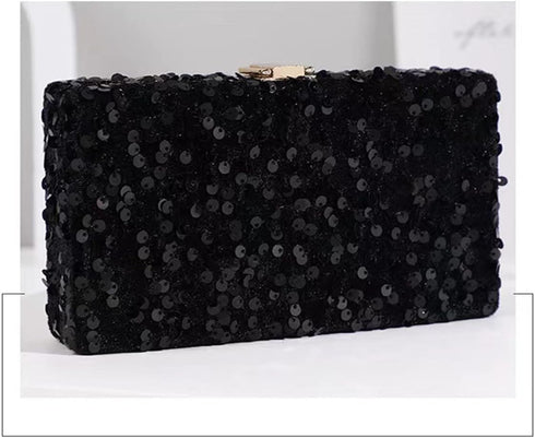 Small Sequins Clutch Purse Top Handle Evening Handbag Mini Square Shoulder Crossbody Bag...