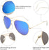 livho Sunglasses for Men Women Aviator Polarized Metal Mirror UV 400 Lens Protection (Gold Purple/Blue)...