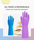 PACIFIC PPE 2 Pairs Dishwashing Cleaning Gloves with Latex free, Cotton lining, Kitchen Gloves (Purple+Blue, Large)...