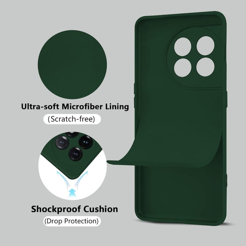 Phone Case for OnePlus 11(2023), Slim Silicone Mobile Cover Waterproof with Full Camera Protection - Pine Green...