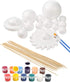 Pllieay Solar System Model Foam Ball Kit Includes 14PCS Mixed Sized Polystyrene Spheres Balls, 12PCS Bamboo Sticks, 12 Color Pigments, 2PCS Painti...