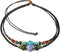 Adjustable Hemp Leather Cords Choker Necklace Turquoise Beads...