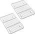 P&P CHEF Baking Rack Pack of 2, Stainless Cooling Rack for Cooking Baking Roasting Grilling Drying, Rectangle 8.6'' x 6.2'' x0.6'', Fits Small Toa...