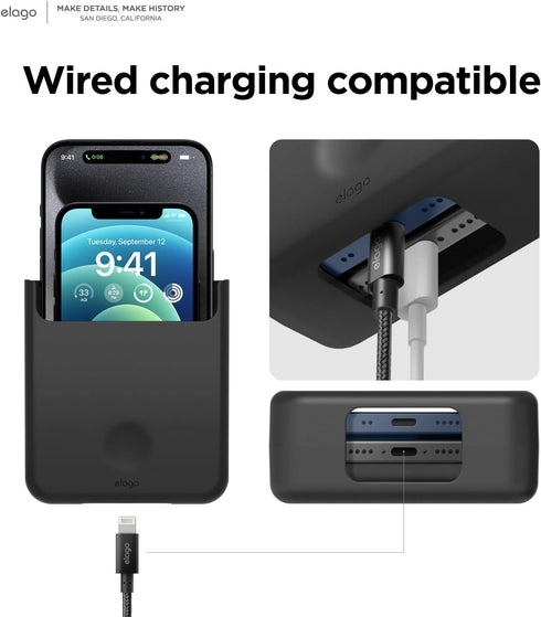 elago Phone Holder Mount Compatible with All Phone Models - Screw Mounting, Available Wired Charging, Caddy, Desktop Organizer, Remote, Pencil Hol...