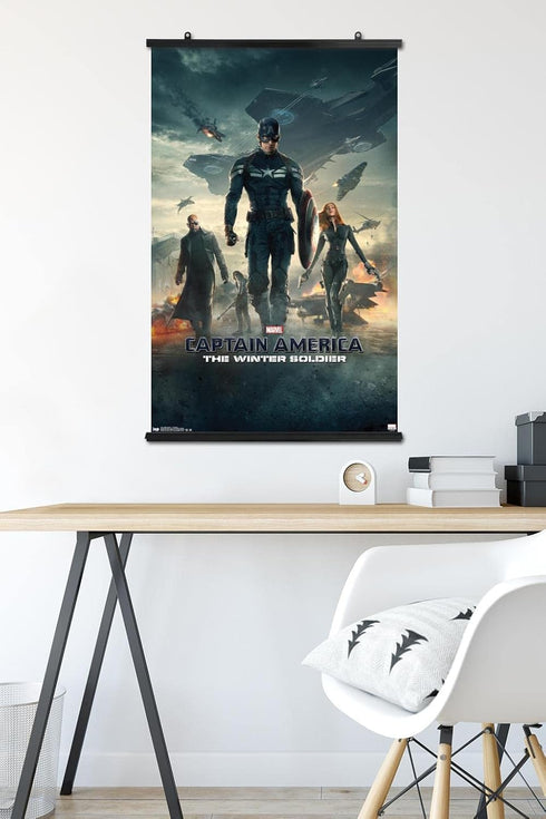 Trends International Marvel - Captain America - The Winter Soldier - One Sheet Wall Poster, 22.37" x 34.00", Premium Poster & Clip Bundle...