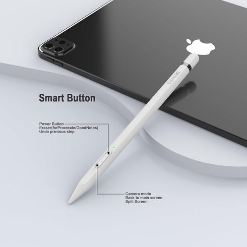 Shortcut Smart Button Stylus Pen for iPad Apple Pencil 1st 2nd Generation,BENWIS Pro 3X Fast Charge Apple Pencil Work for 2018-2023 iPad 6/7/8/9/1...