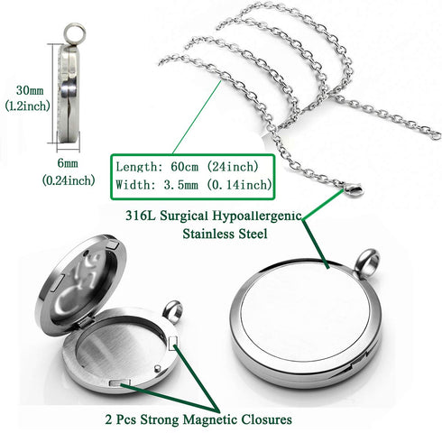 Essential Oil Diffuser Necklace,Perfume Stainless Steel Aromatherapy Horse Locket Pendant with 24" Chain & 8 Pads, Birthday Christmas Jewelry Gift...