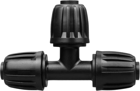 Drip Irrigation Fittings for 1/2 Inch Tubing (0.60"-0.63" OD), 10 Pieces Barbed Tee Drip Parts Locked Tee Connectors, 3 Way Drip Line Nuts Connect...