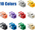 Cat.6 RJ45 110 Type 180° Keystone Jack (5-Pack, Blue)...