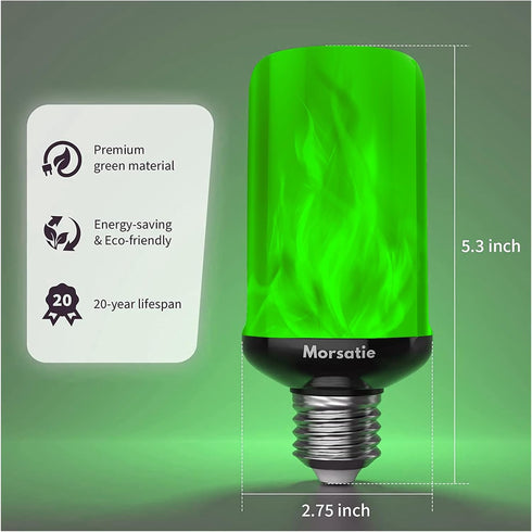 ?Upgraded Flame? LED Flame Light Bulbs, 4-Mode Flickering Light Bulbs with Upside Down Effect, E26 Fire Light Bulb for Halloween Christmas Party P...