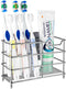 Linkidea Stainless Steel Toothbrush Holder Stand for Shower, Bathroom, Wallmount/Countertop 7 Slot Organizer Compatible with Colgate Extra Clean, ...