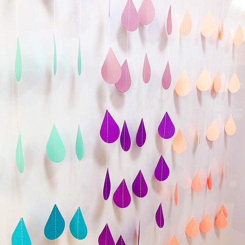 Baby Shower Decorations for Girl, Pink Party Hanging Raindrop Garland, Wedding Celebration Supplies, Paper Birthday Banners Decor Set, Graduation ...