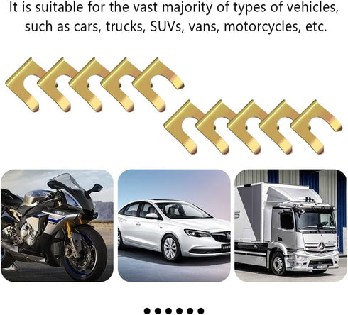 10PCS Brake Line Clips with 360° Clamping Force Concentration - Metal U Shaped Brake Hose Clips Metal Brake Line Retainer Brake Cable Clip Fit for...