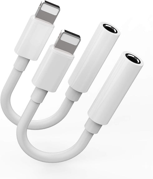 2Pack,Headphone Adapter Dongle to 3.5 mm Jack Earphone Audio Aux Connector for iPhone 12/11/XS/X/8/7/pro/xr/SE/MAX/PLUS Support All iOS Lightning ...