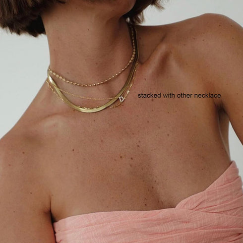 Initial Necklaces for Women, Dainty Gold Letter Necklace 14k Gold Plated Personalized CZ Initial Necklace Monogram Name Choker Necklace for Women ...