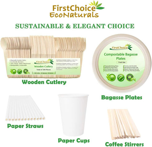 Disposable Wooden Spoons, 100 Piece, 6" Length Wooden Utensils Wooden Cutlery in Paper Box...