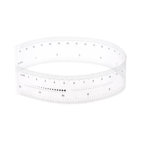 Film Flexible Ruler 12 Inch 1mm Scale PET Plastic Folding Straight Ruler Calibration Soft Ruler Measuring Tool for Factory, Transparent...