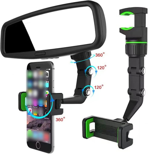 Rotato Grip Cell Phone Holder,Rotato Grip Phone Holder,Multi-Function Universal Adjustable Auto,Mirror Mount Phone Holder,360° Car Rearview Mirror...