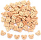50 Pcs Wooden Bear Buttons with Round 2 Holes DIY Craft Sewing Buttons for Handmade Scrapbooking Art Project Home Ornament...