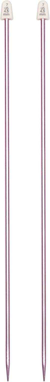 Susan Bates 14-Inch Silvalume Single Point Knitting Needle, 4.5mm, Rose......