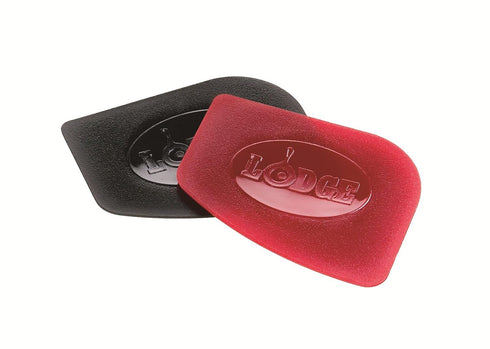 Lodge SCRAPERPK Durable Pan Scrapers, Red and Black, 2-Pack...