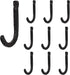 Rustic State Sabo Wall Mount Cast Iron Hooks Coat Towel Bag Hat Hanger Multiuse Entryway Railroad Spike Rack Black Set of 10...