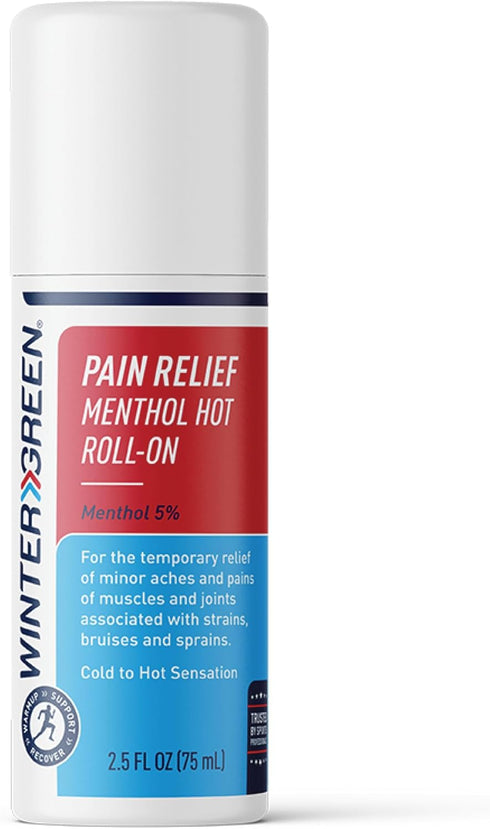 Wintergreen Menthol Hot Roll-on Gel for Muscle and Joint Relief associated with Strains, Sprains, and Bruises (2.5 Fl Oz)...