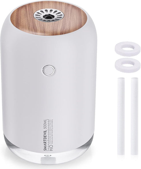 SmartDevil Portable Mini Humidifier, 500ml Small Desk Humidifier, USB Personal Desktop Humidifier for Bedroom, Office, Travel, Plants, Auto Shut-O...
