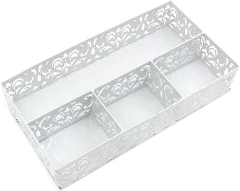 EasyPAG Desk Drawer Organizer with 3 Small Bins and 1 Long Bin,White...