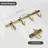 WINCASE Brass Towel Hook Rack, Brushed Brass Wall Hook Rack, Antique Brass Row Hooks with 4 Hooks Rustic Wall Mounted...
