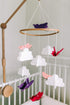 Baby Crib Mobile - Butterflies in The Clouds Nursery Crib Decoration for Girls & Boys - Pink & Purple...