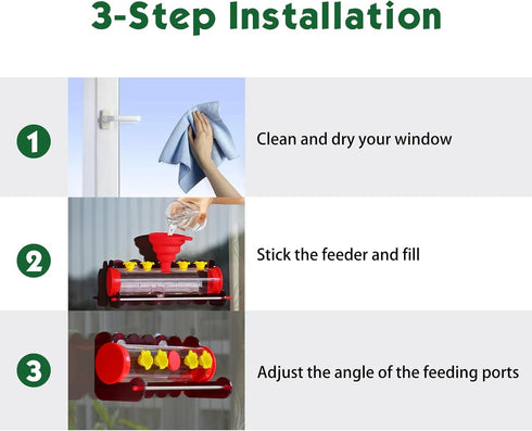 Hummingbird Feeder, Window Hummingbird Feeders with Long-Lasting Strong Suction Cups, 4 Ports Flower Bar Humming Bird Nectar Feeder, Ant & Leak Pr...