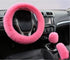 Pinbola 6pcs/Set Soft Fluffy Faux Wool Steering Wheel Cover & Seatbelt Shoulder Pads & Handbrake Cover & Gear Shift Cover Winter Warm Universal Fi...